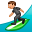 person surfing medium skin tone