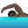 person swimming dark skin tone