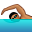 person swimming medium-dark skin tone