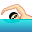 person swimming medium-light skin tone