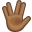 vulcan salute medium-dark skin tone