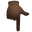 backhand index pointing down dark skin tone