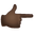 backhand index pointing right dark skin tone