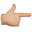 backhand index pointing right medium-light skin tone