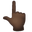 backhand index pointing up dark skin tone