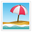 beach with umbrella