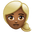 blond-haired woman medium-dark skin tone