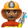 man firefighter medium-dark skin tone