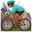 man mountain biking medium-dark skin tone