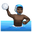 man playing water polo dark skin tone