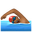 man swimming medium-dark skin tone