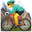 person mountain biking