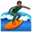 person surfing medium-dark skin tone