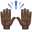 raising hands dark skin tone