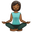 woman in lotus position medium-dark skin tone