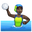 woman playing water polo dark skin tone