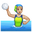 woman playing water polo medium-light skin tone