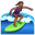 woman surfing medium-dark skin tone