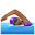 woman swimming medium-dark skin tone
