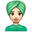 woman wearing turban light skin tone